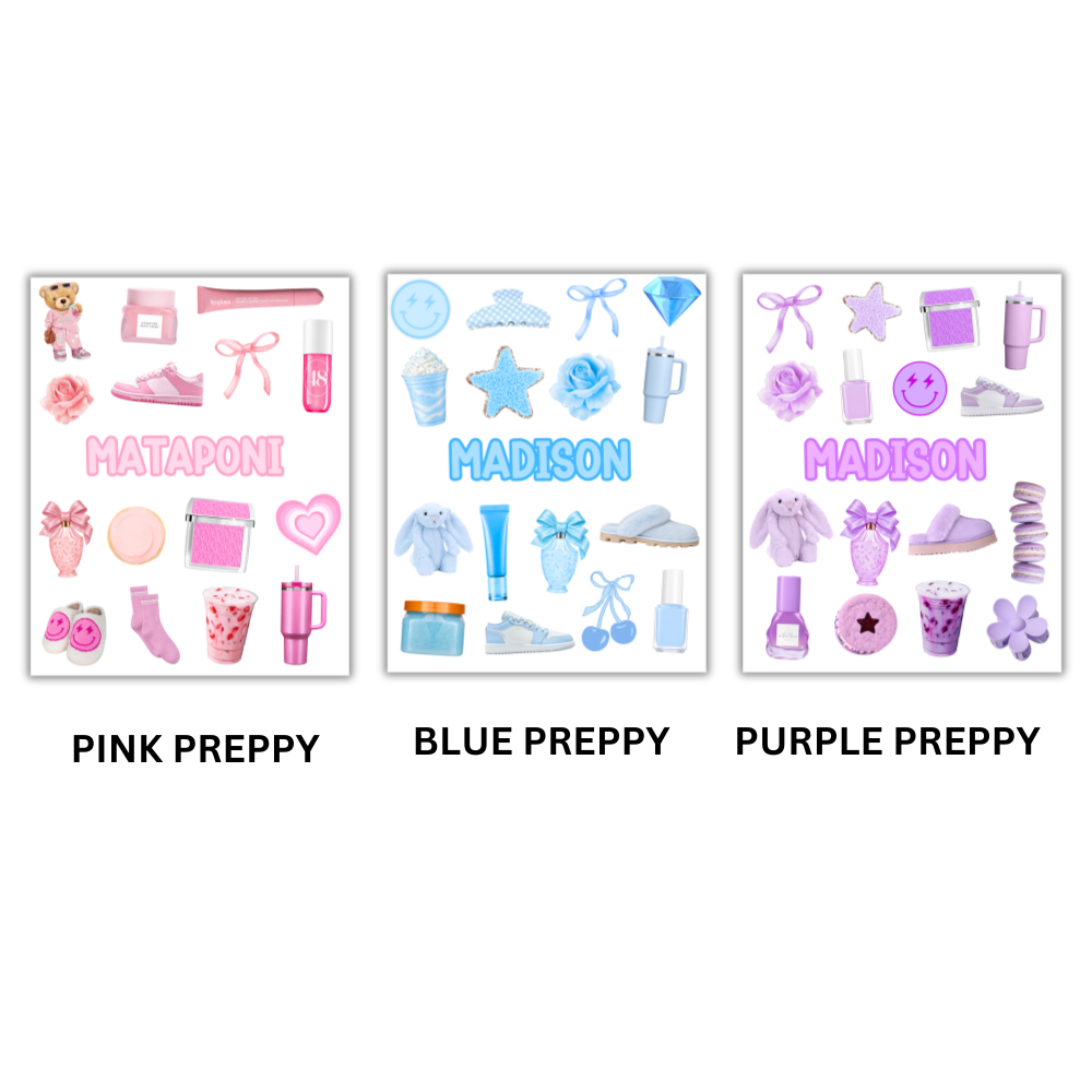 GIRLS PREPPY STICKER SHEET