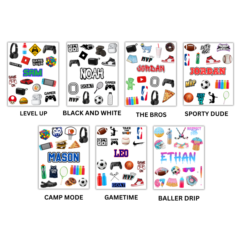 BOYS PREDESIGNED STICKER SHEETS