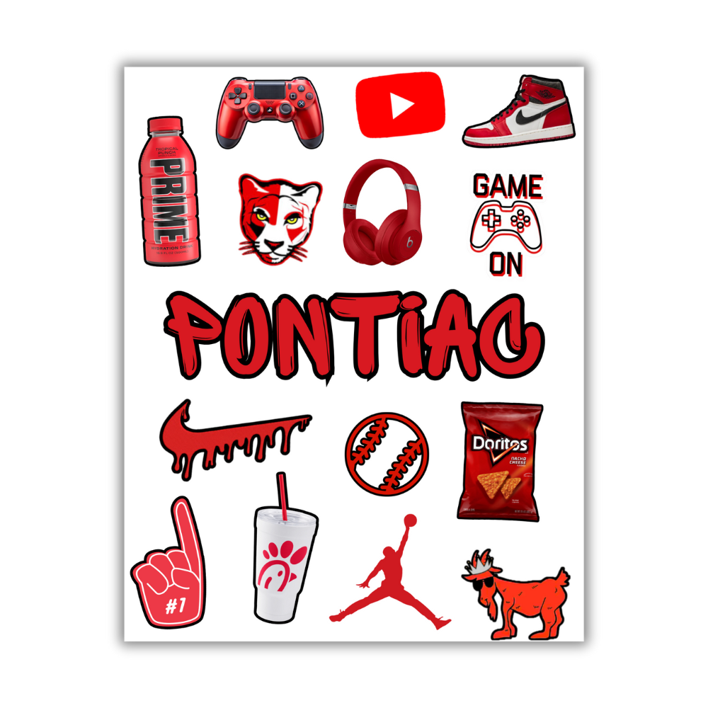 BOYS RED CAMP STICKER SHEET