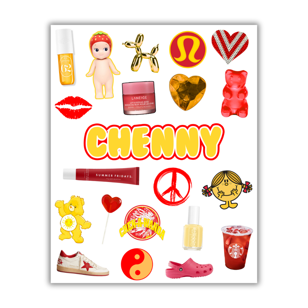 GIRLS RED/YELLOW CAMP STICKER SHEET