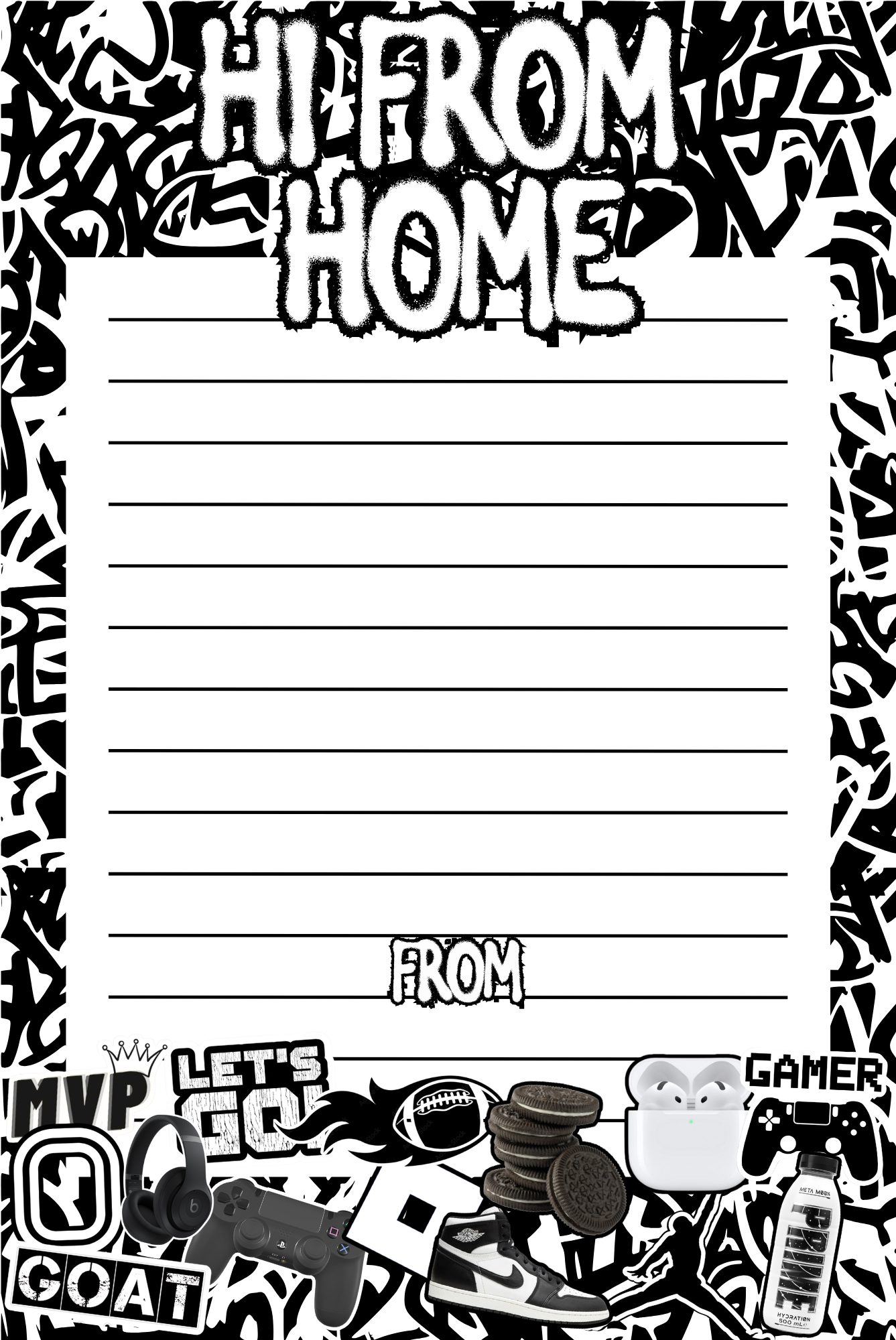 Black and White Boys Notepad