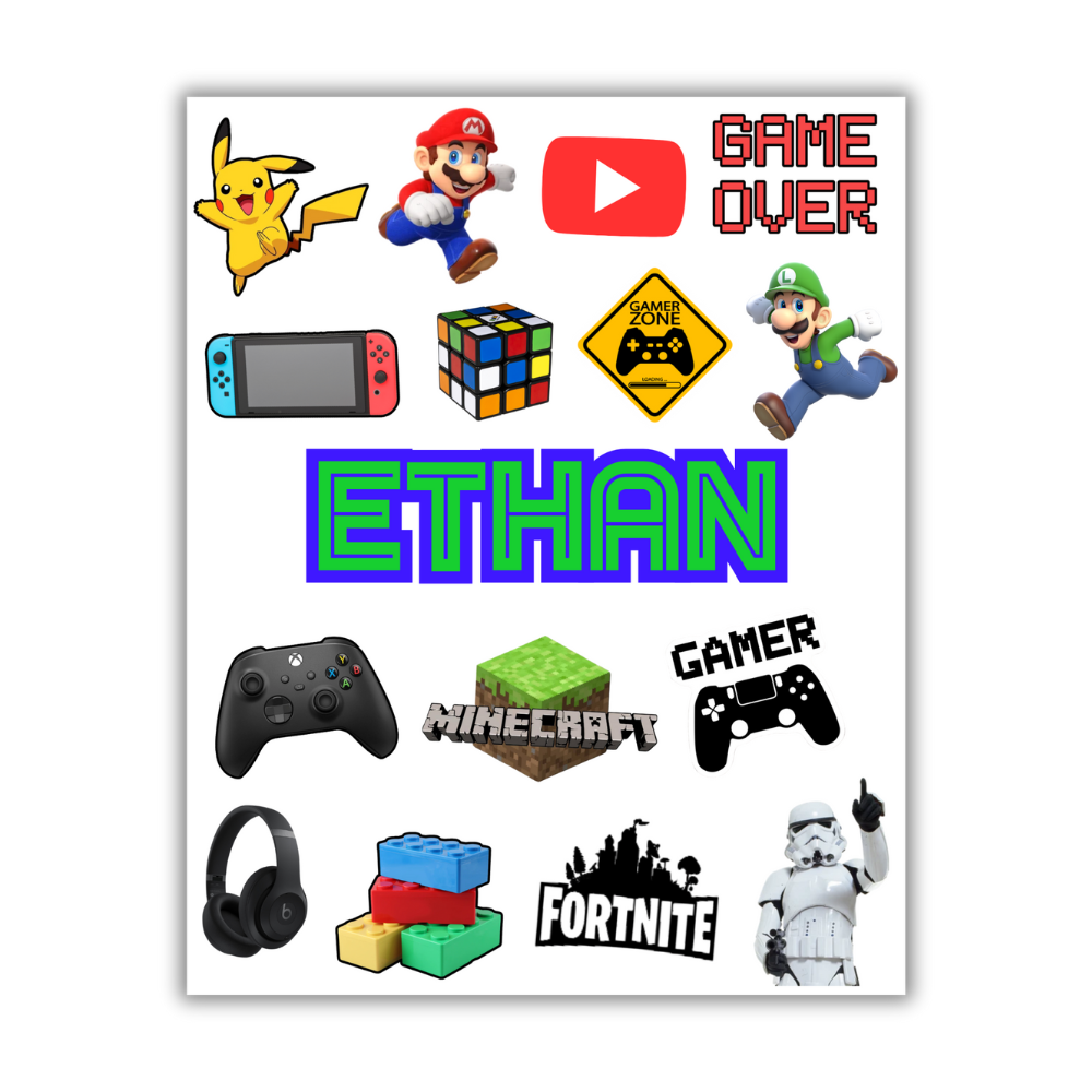 GAMER STICKER SHEET