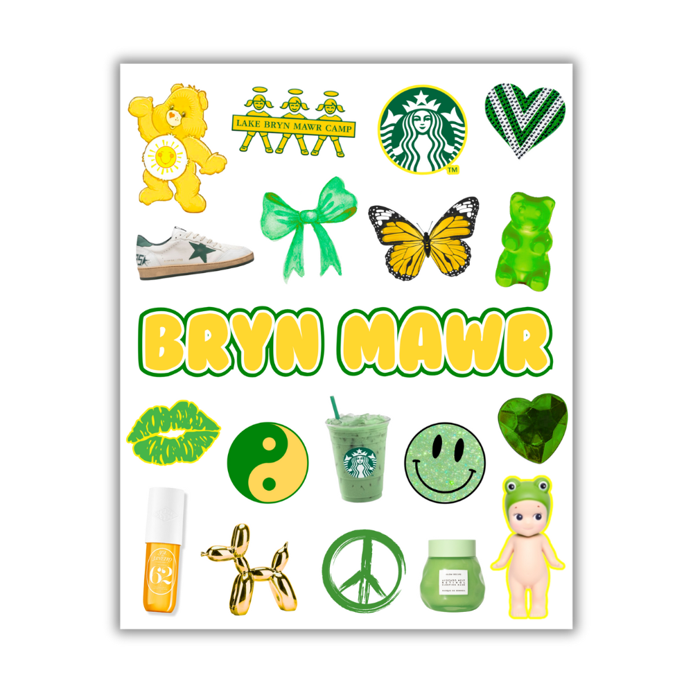 GIRLS GREEN/YELLOW CAMP STICKER SHEET