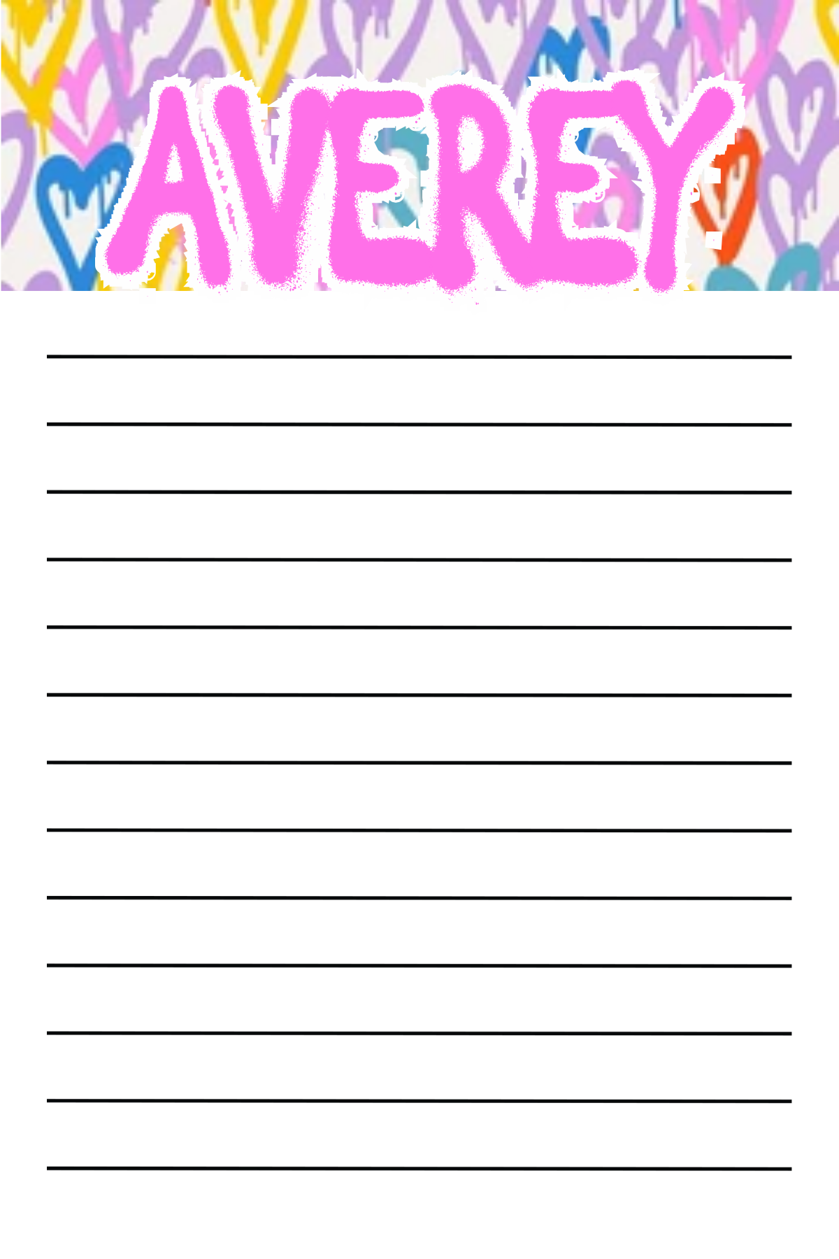 Graffiti Hearts Camp Notepad