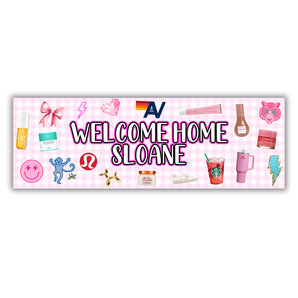 Preppy Girl Welcome Home Banner