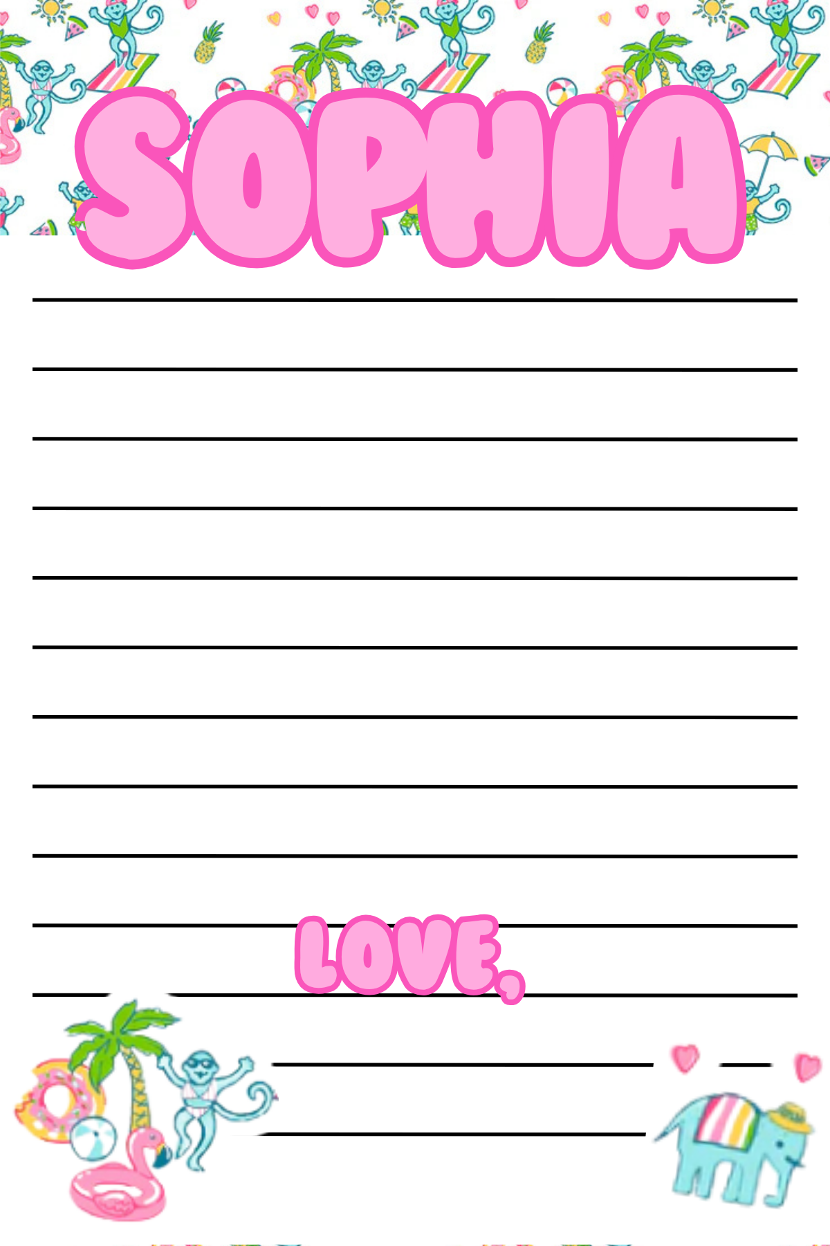 Pool Party Camp Notepad