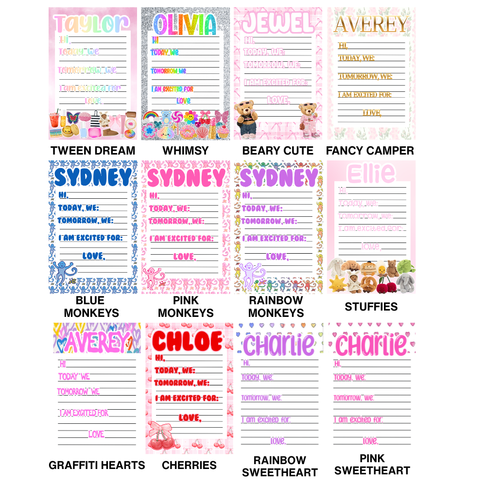 Girls Predesigned Notepads