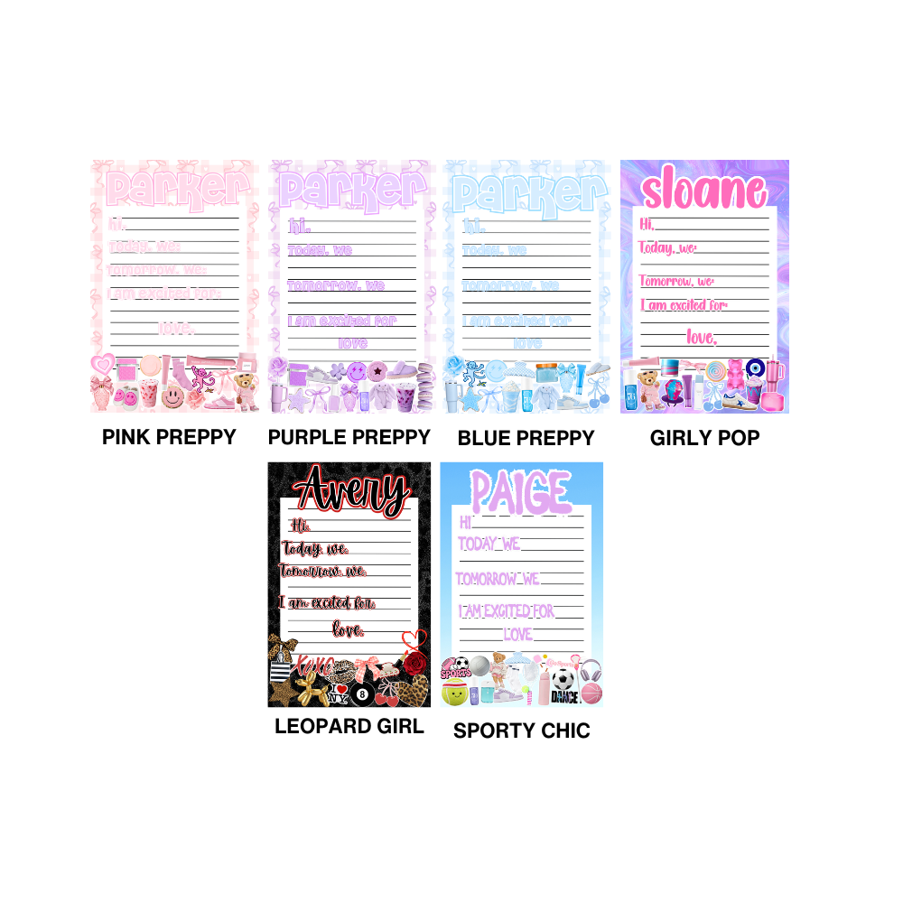 Girls Predesigned Notepads