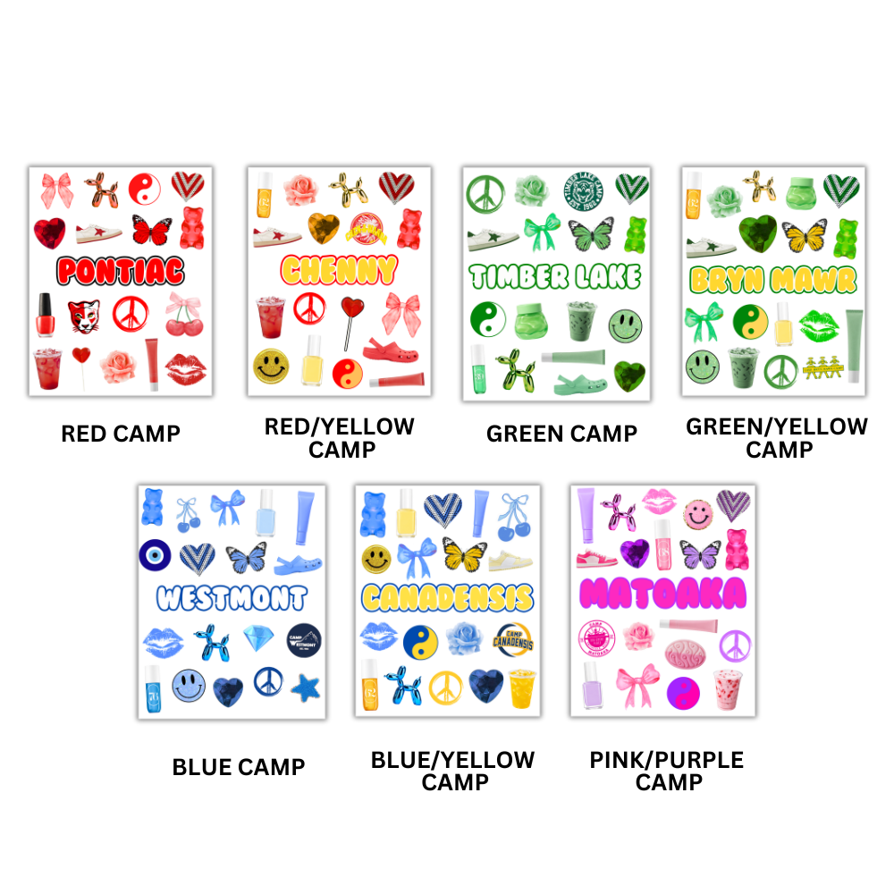 GIRLS CAMP COLOR STICKER SHEET