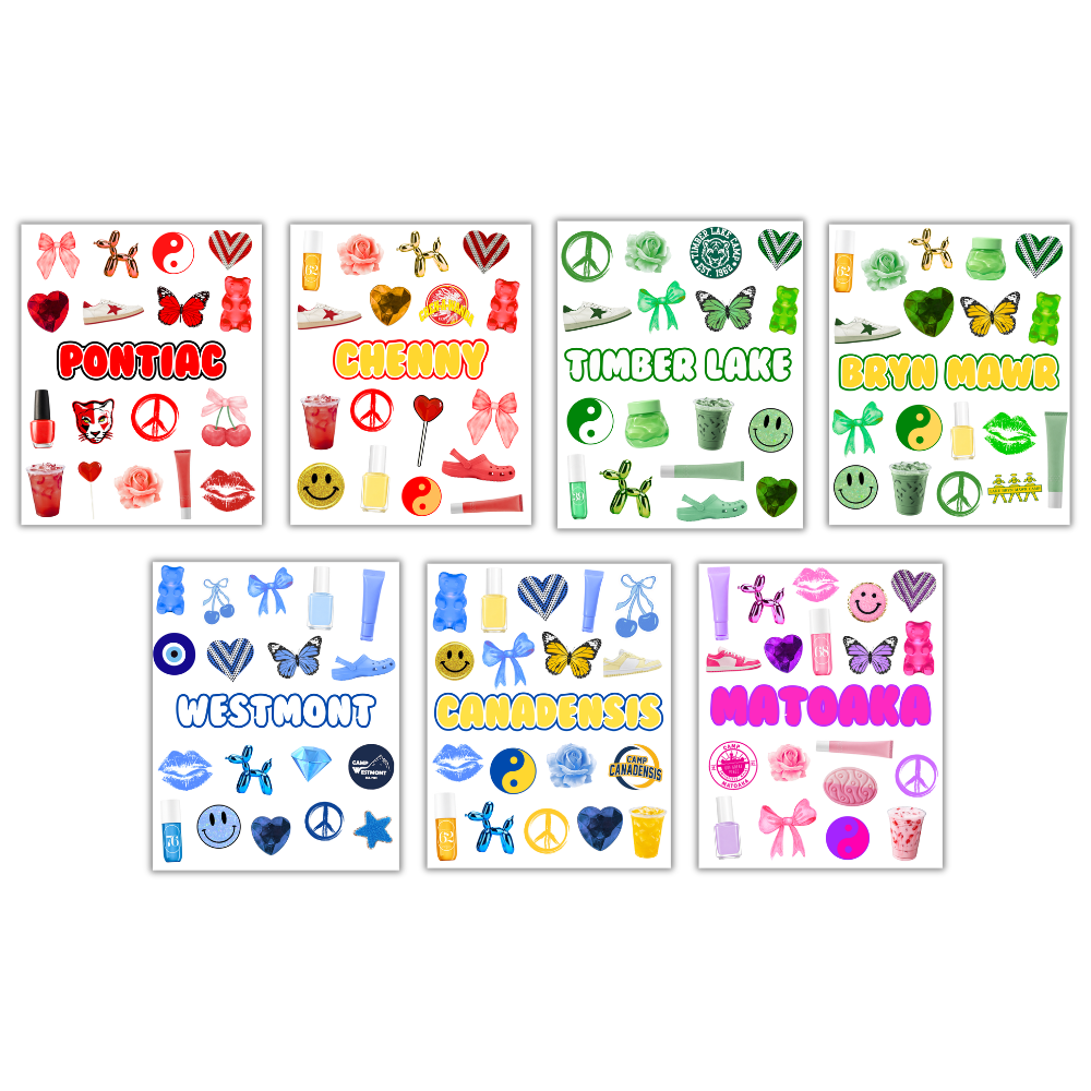 GIRLS CAMP COLOR STICKER SHEET