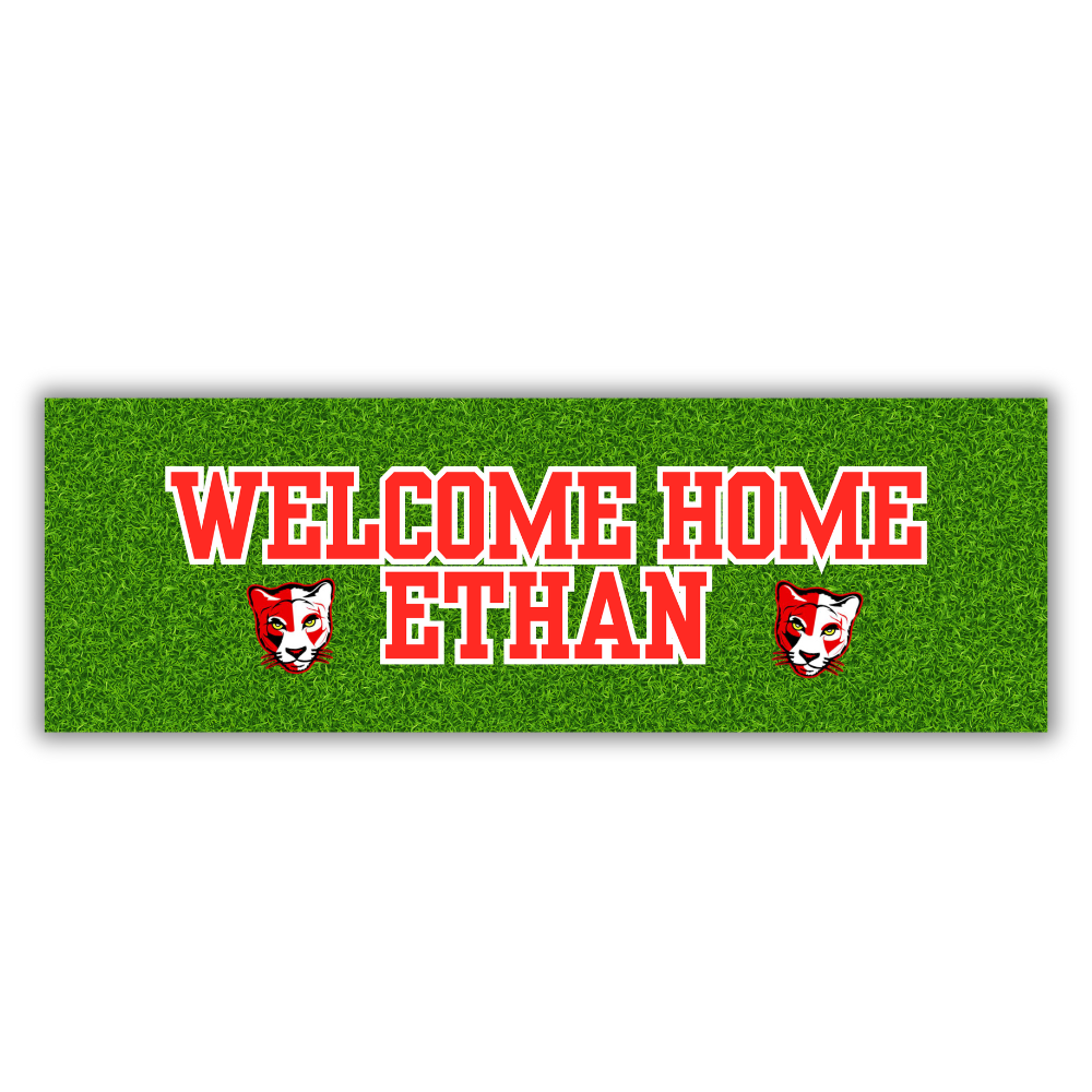 Boys Custom Name/Print Welcome Home Banner