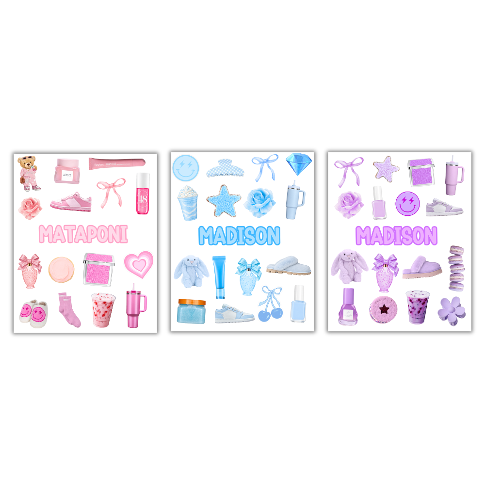 GIRLS PREPPY STICKER SHEET
