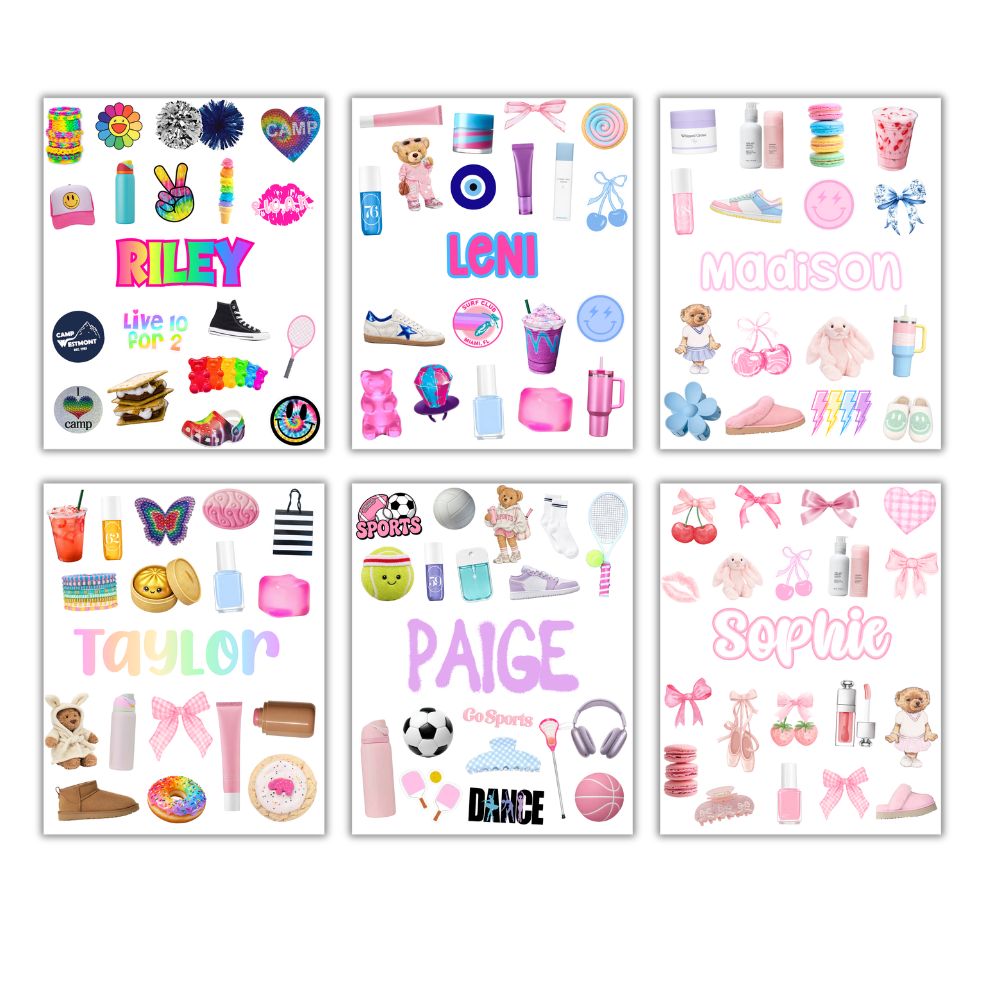 GIRLS PREDESIGNED STICKER SHEETS