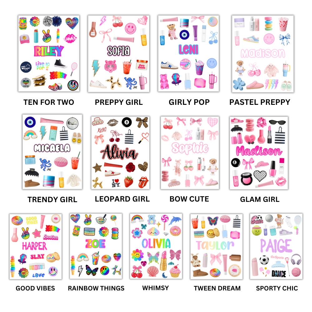 GIRLS PREDESIGNED STICKER SHEETS