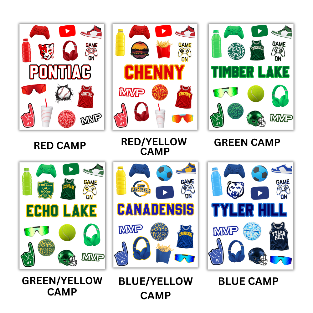 BOYS CAMP COLOR STICKER SHEET
