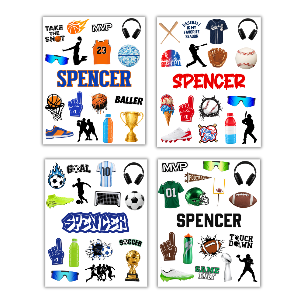 BOYS SPORTY STICKER SHEETS