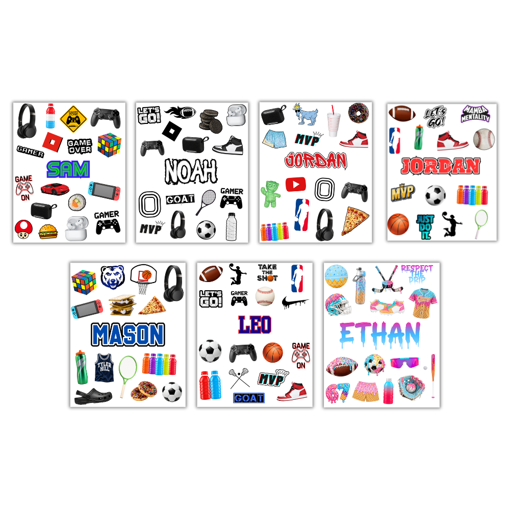 BOYS PREDESIGNED STICKER SHEETS