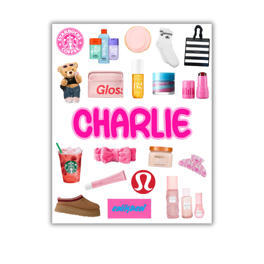 CUSTOM NAME GIRLS DAY STICKER SHEET
