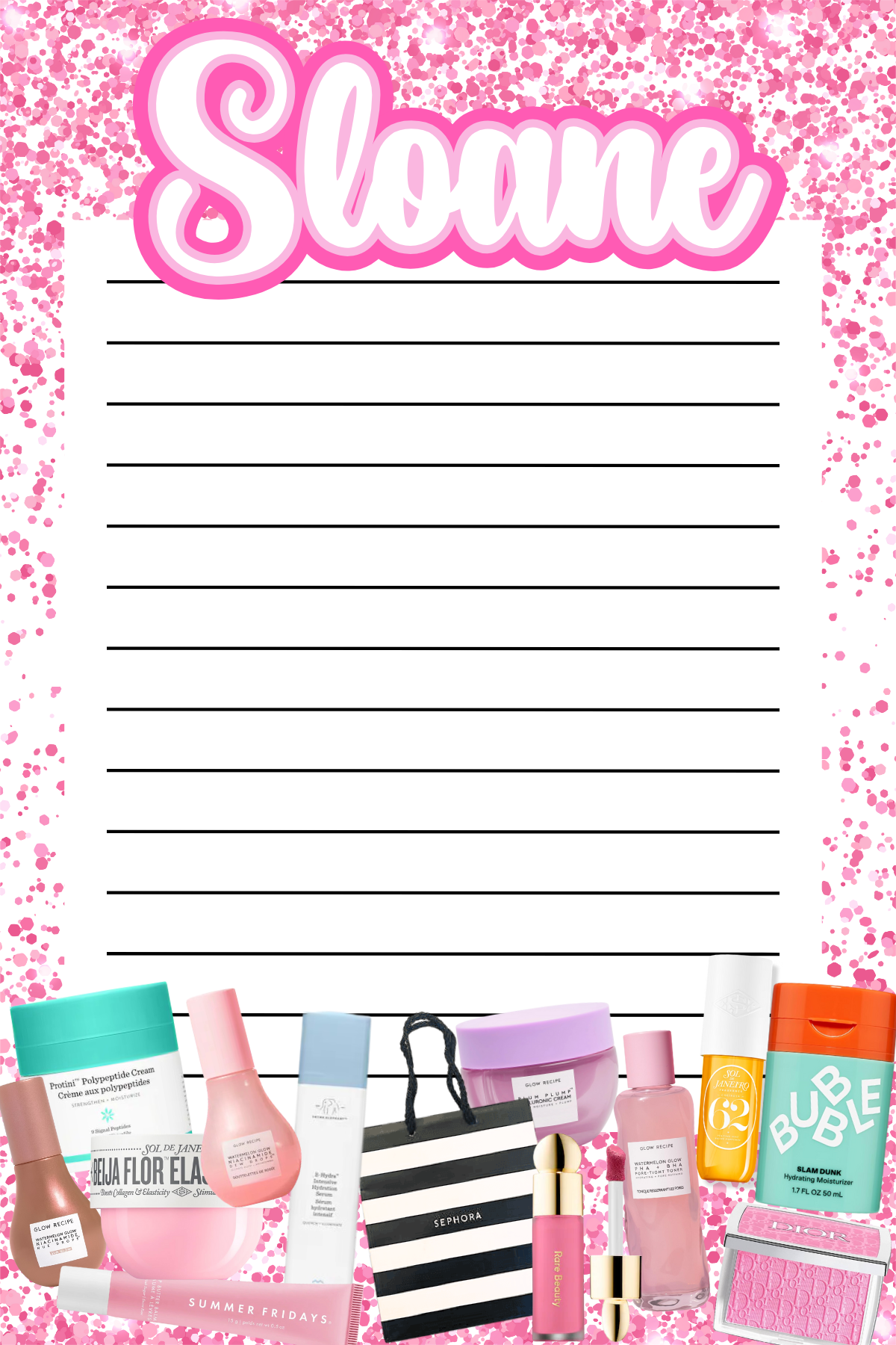 Glam Girl Camp Notepad