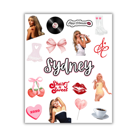 CUSTOM NAME SABRINA STICKER SHEETS