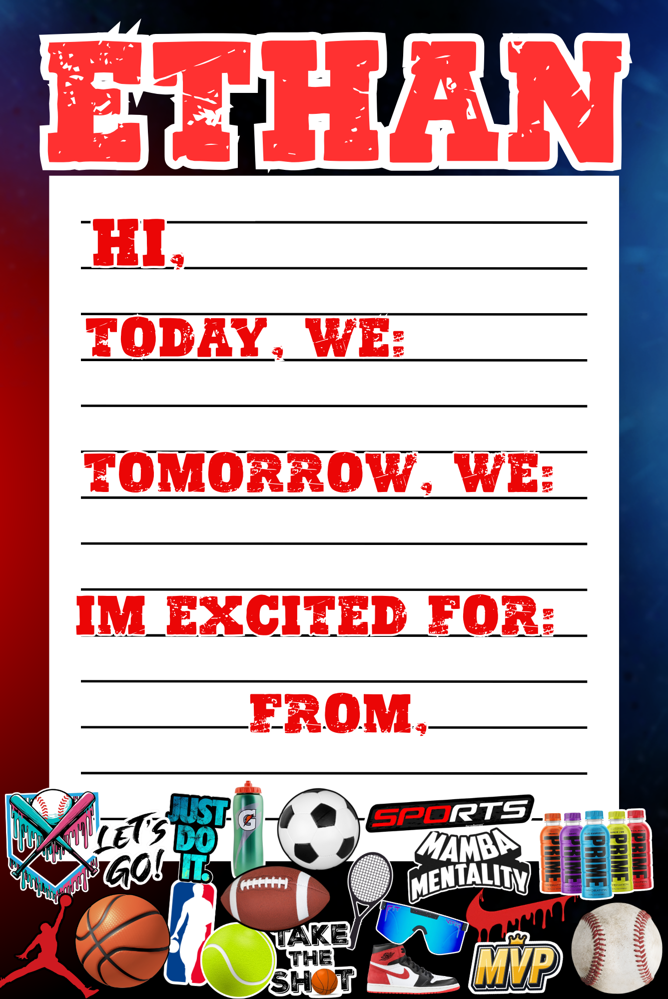 Sports Bro Boys Notepad