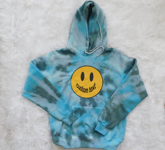 Smiley tie dye sweatshirt