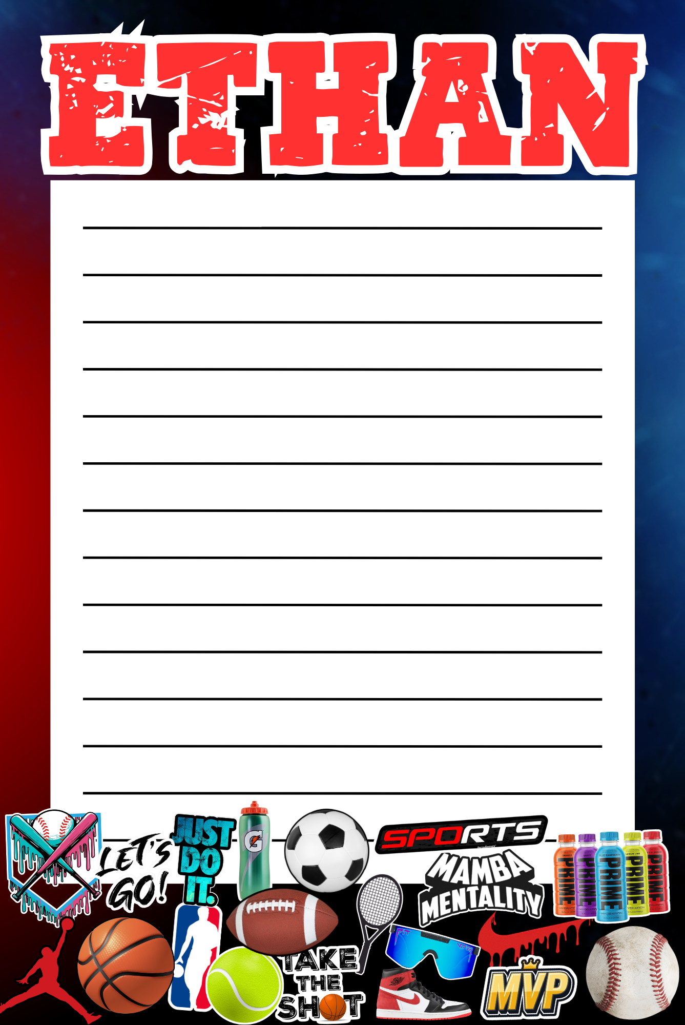 Sports Bro Boys Notepad