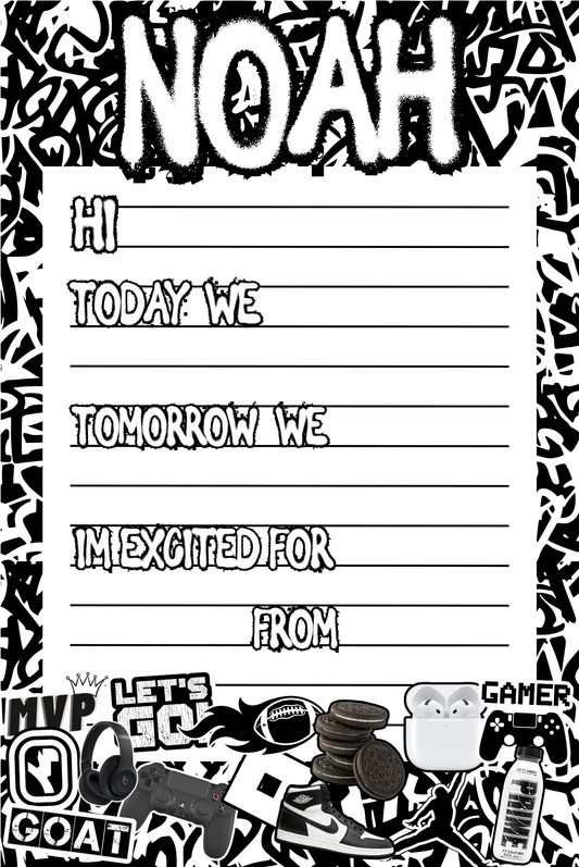 Black and White Boys Notepad