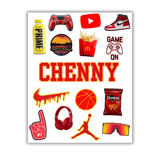 BOYS RED/YELLOW CAMP STICKER SHEET