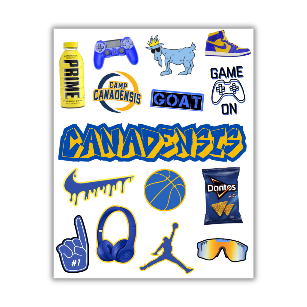 BOYS BLUE/YELLOW CAMP STICKER SHEET