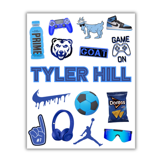 BOYS BLUE CAMP STICKER SHEET