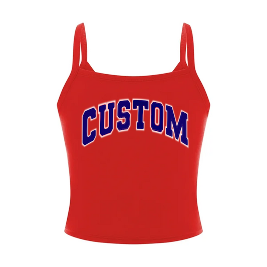 Custom College Spaghetti Strap Varsity Tank