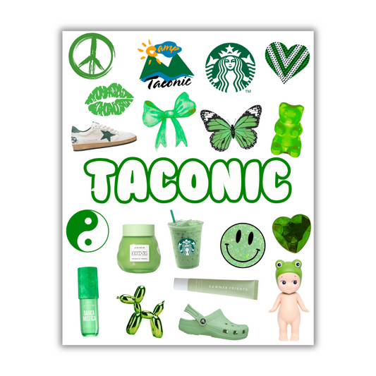 GIRLS GREEN CAMP STICKER SHEET