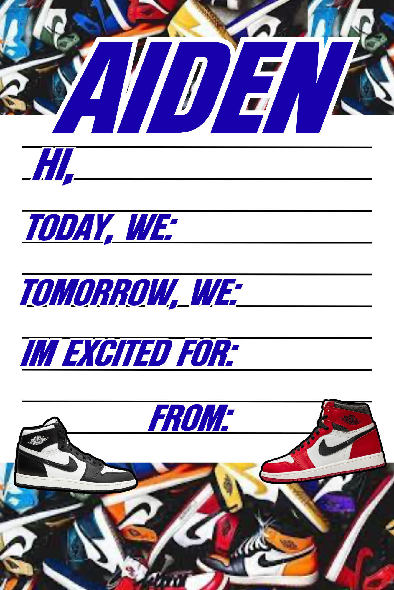 Sneaker Head Boys Notepad