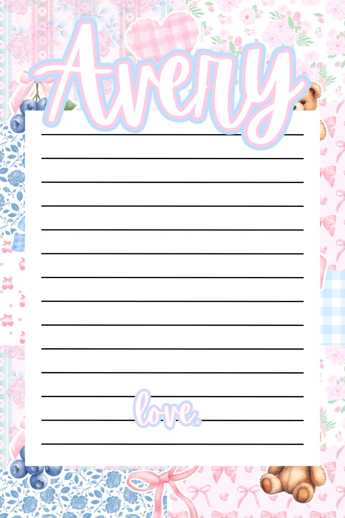 Coquette Collage Notepad