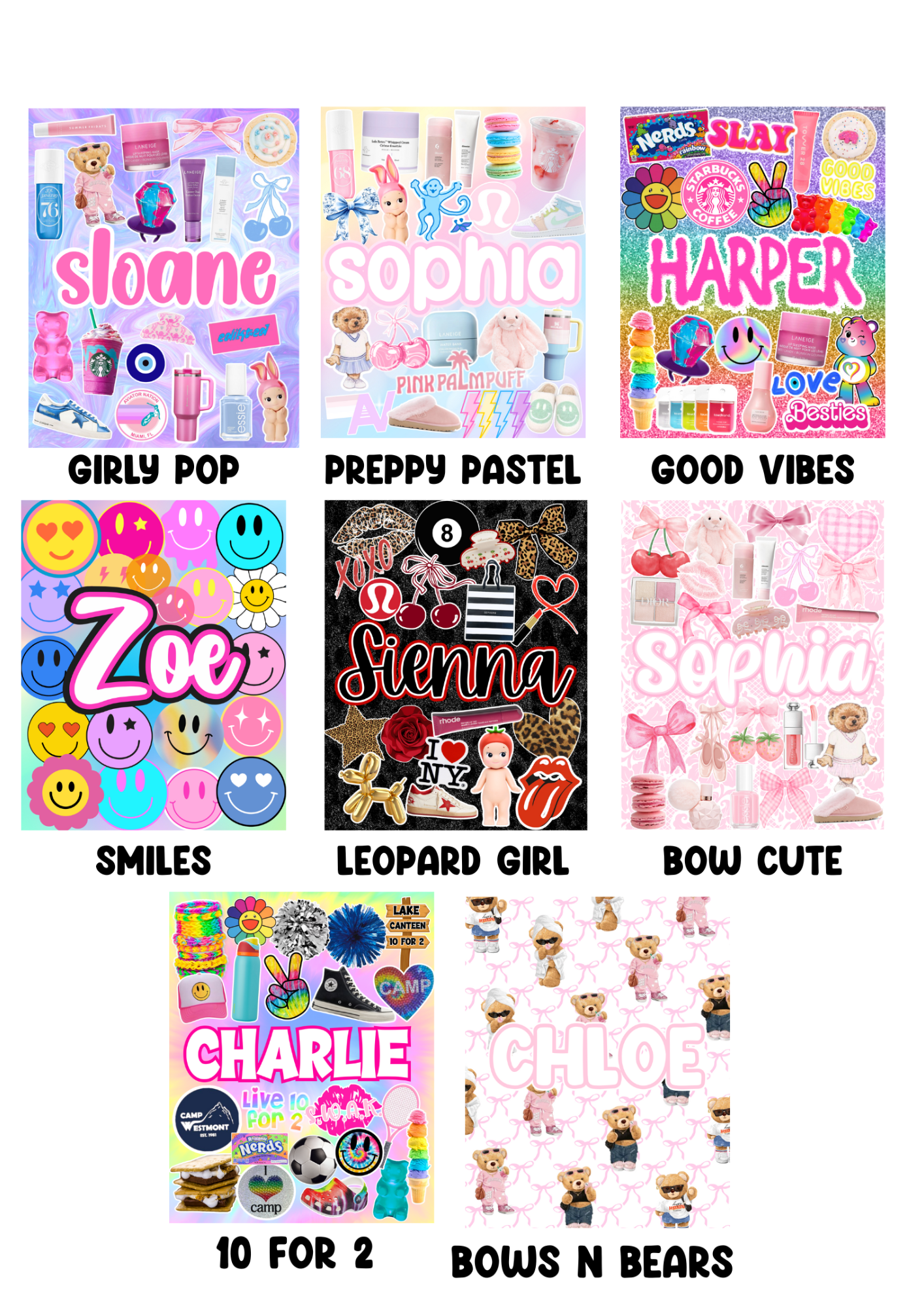 Girls Custom Name Bunk Junk Box