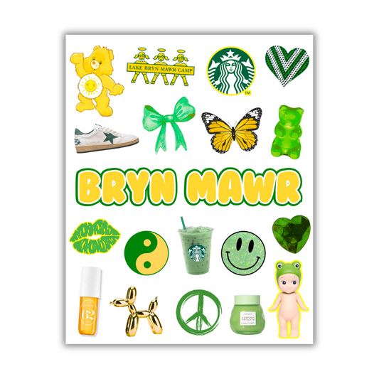 GIRLS GREEN/YELLOW CAMP STICKER SHEET