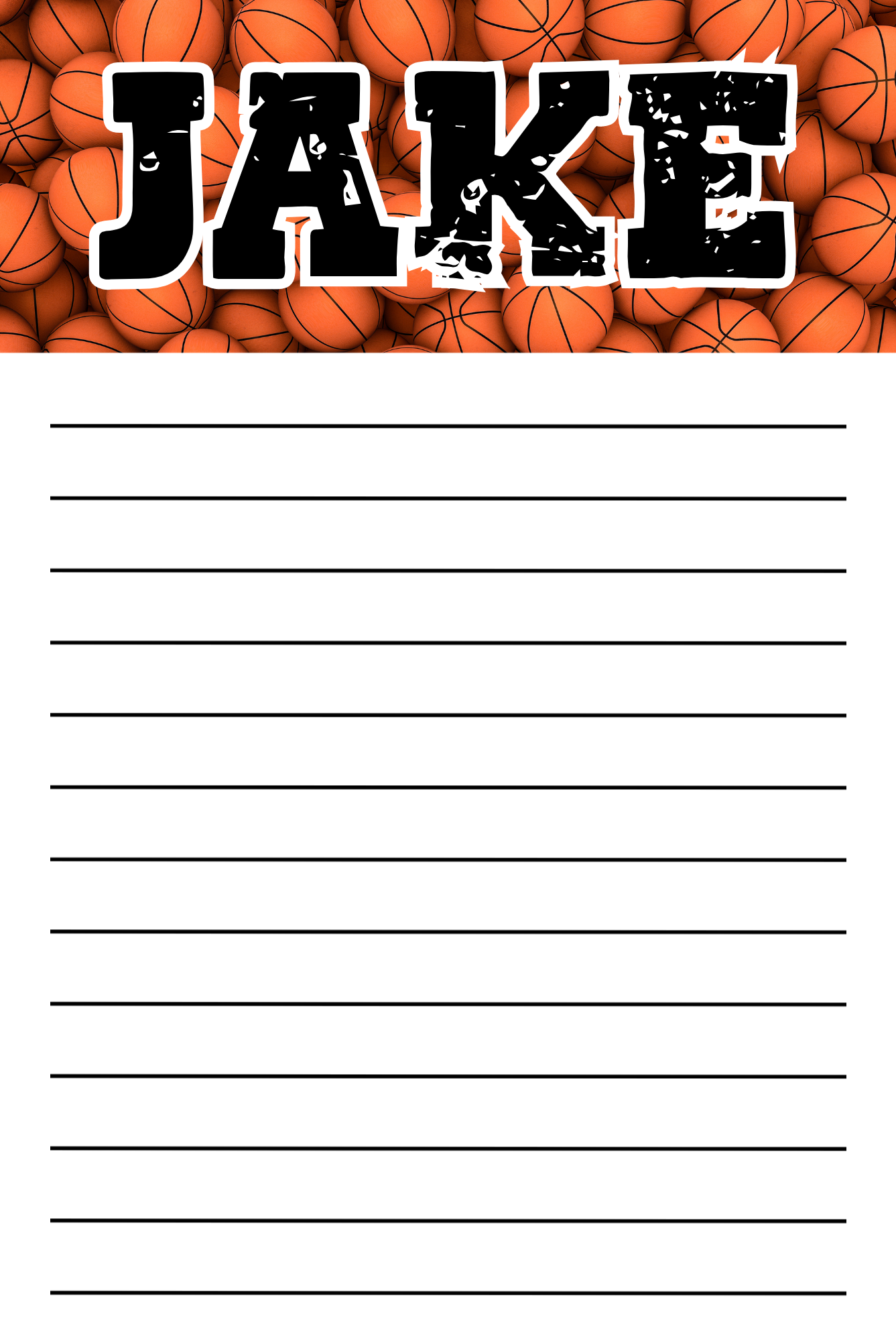 Basketballs Boys Notepad