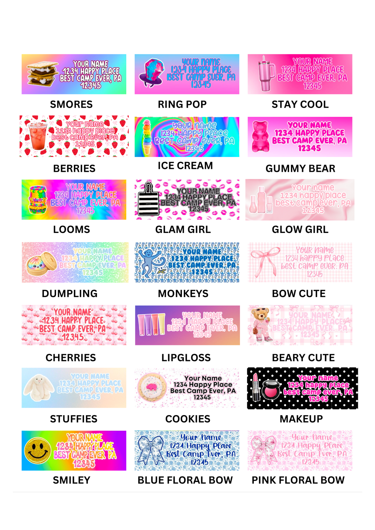 GIRLS PREDESIGNED LABELS