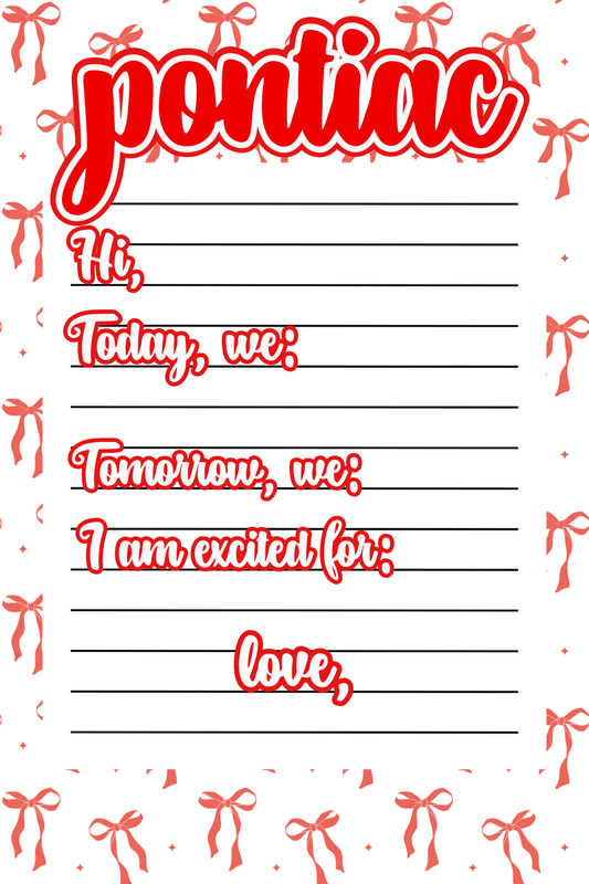 Camp Color Bows Notepad