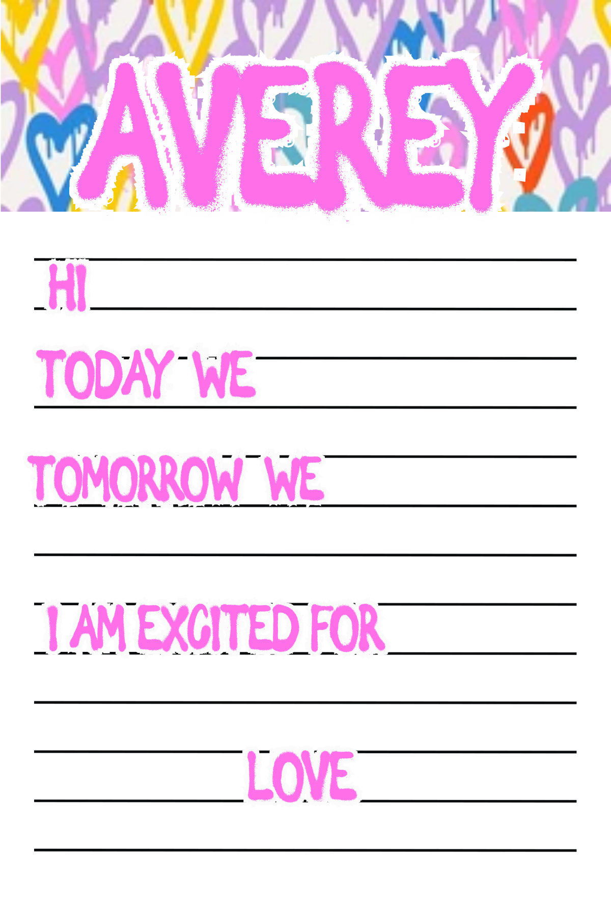 Graffiti Hearts Camp Notepad