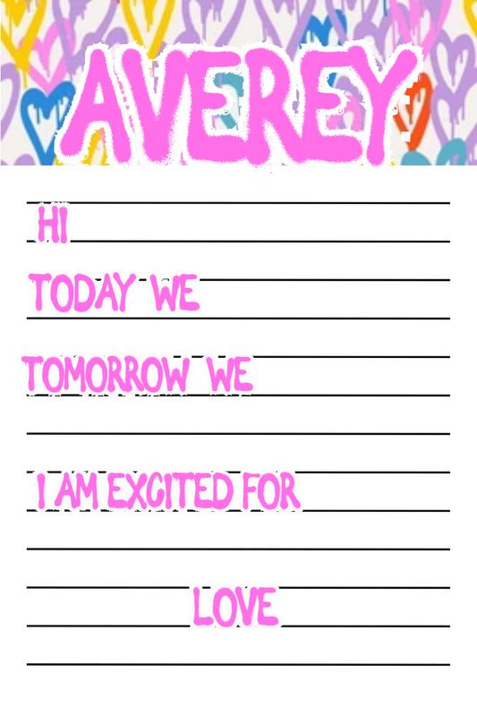 Graffiti Hearts Camp Notepad