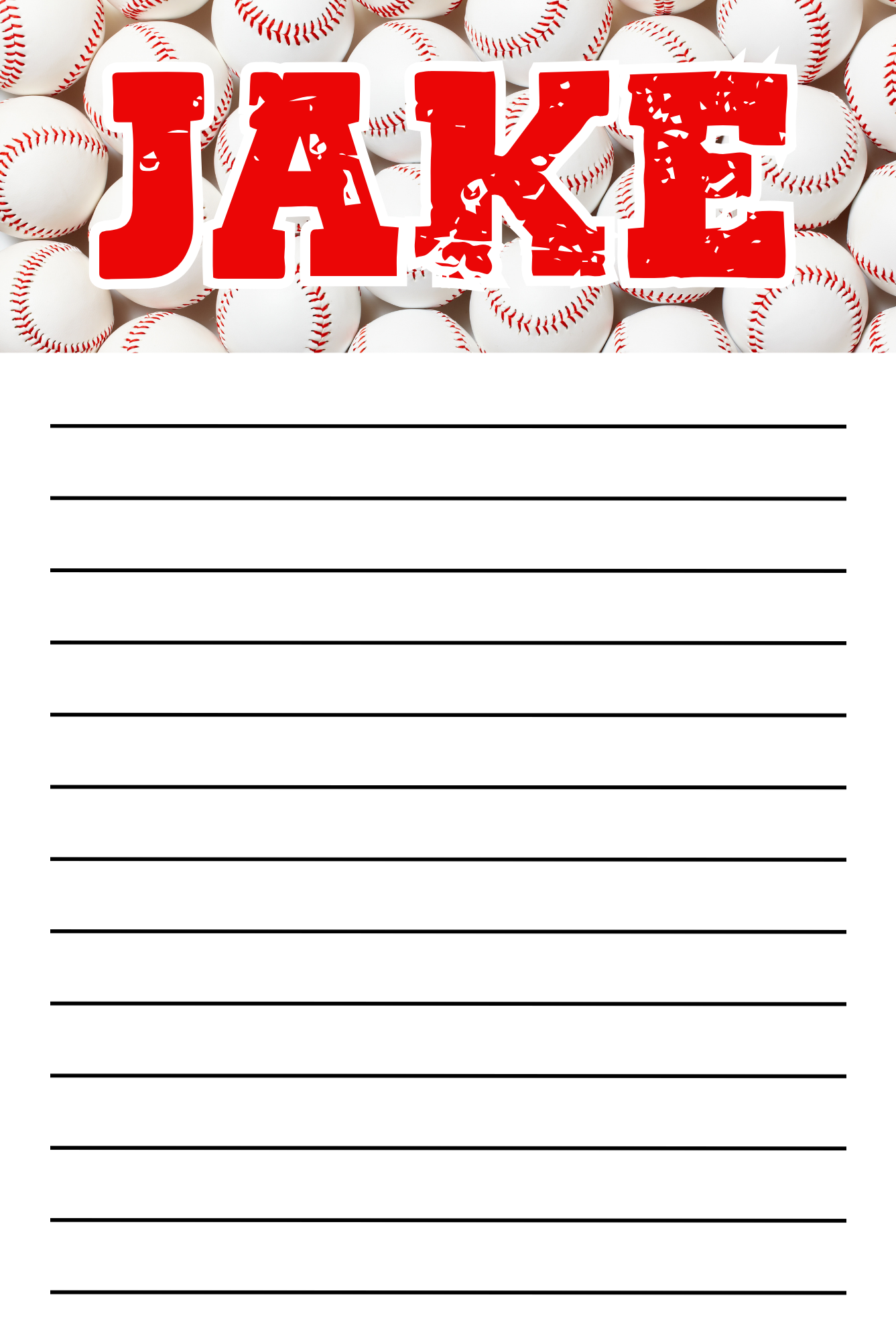 Baseballs Boys Notepad