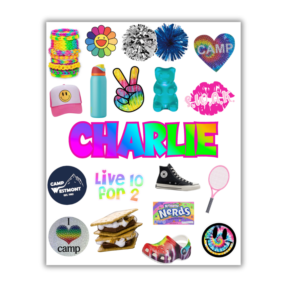 CUSTOM NAME TEN FOR TWO STICKER SHEETS