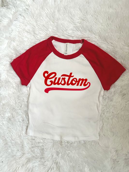 CUSTOM COLLEGE- Baseball Baby Tee