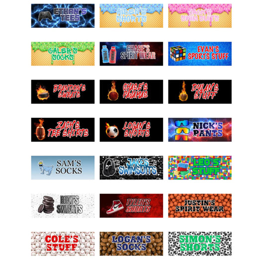 BOYS PREDESIGNED BIN LABELS