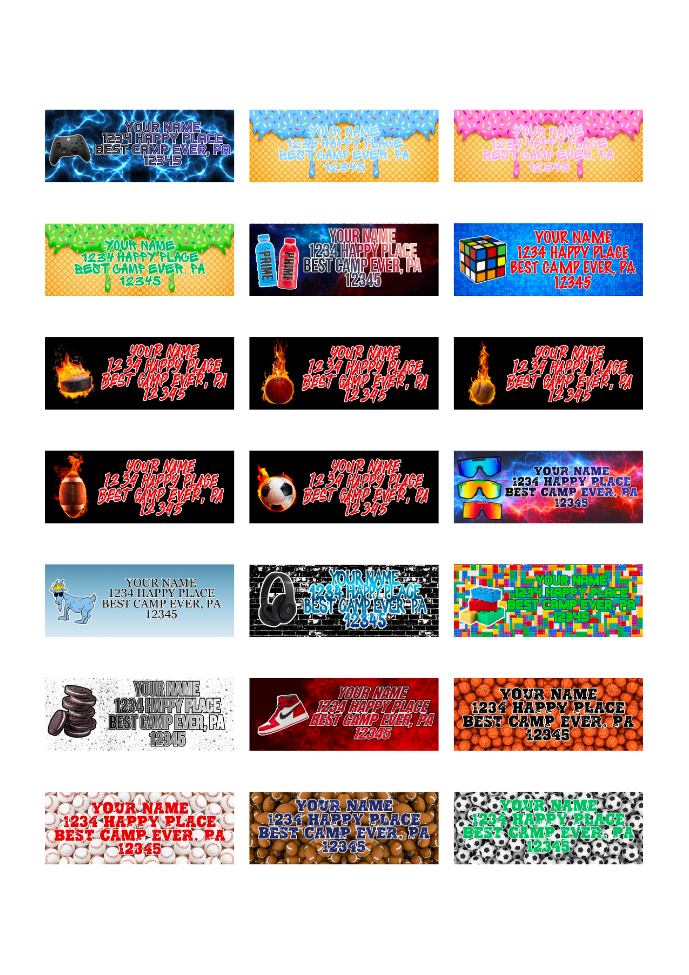 BOYS PREDESIGNED LABELS