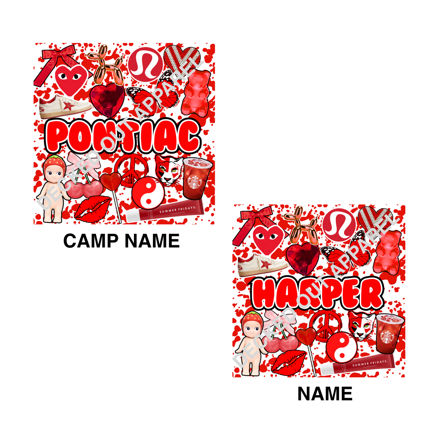 Camp Color Collage Pillow Girls