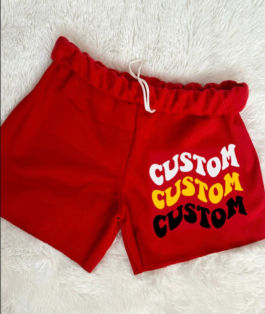 CUSTOM COLLEGE- Wavy Sweatshorts