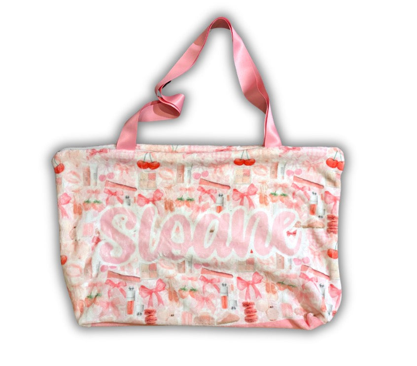 Girls Custom Fuzzy/Plush Tote